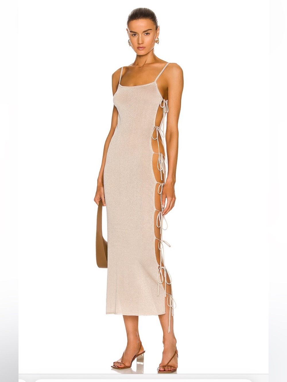 Aya Muse Tivoli Side Tie Dress in Sand